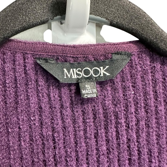 Misook Rib-Knit Balloon-Sleeve Cardigan Sweater - Picture 9 of 11